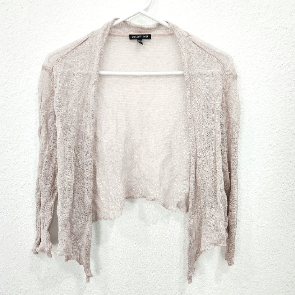 Eileen Fisher | Open Front Cardigan Pink Large